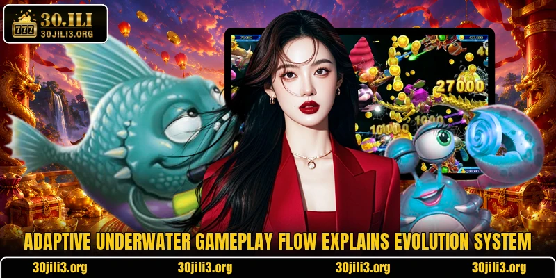 Adaptive underwater gameplay flow explains evolution system