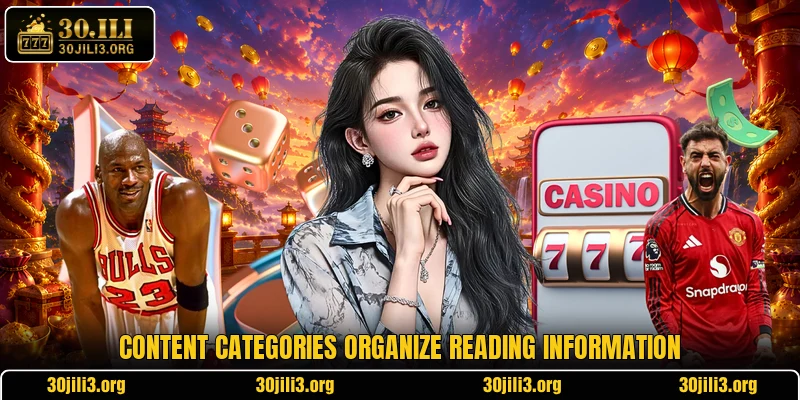 Content categories organize reading information