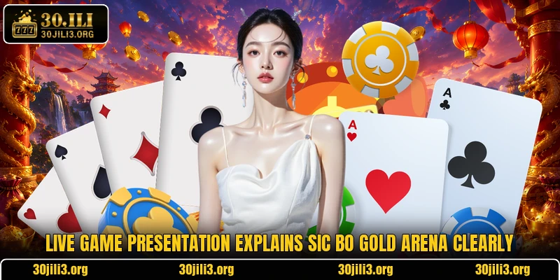 Live game presentation explains Sic Bo Gold Arena clearly