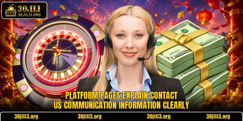 Platform pages explain contact us communication information clearly