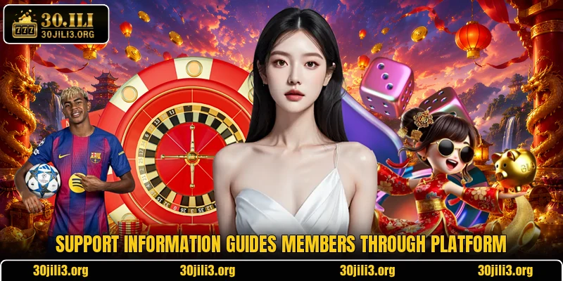 Support information guides members through platform