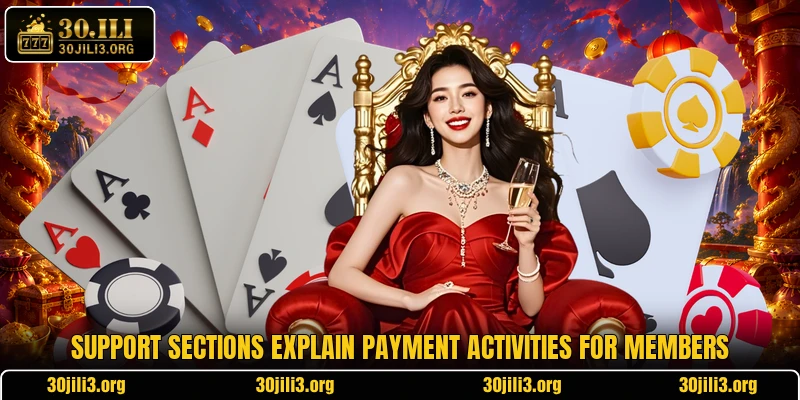 Support sections explain payment activities for members