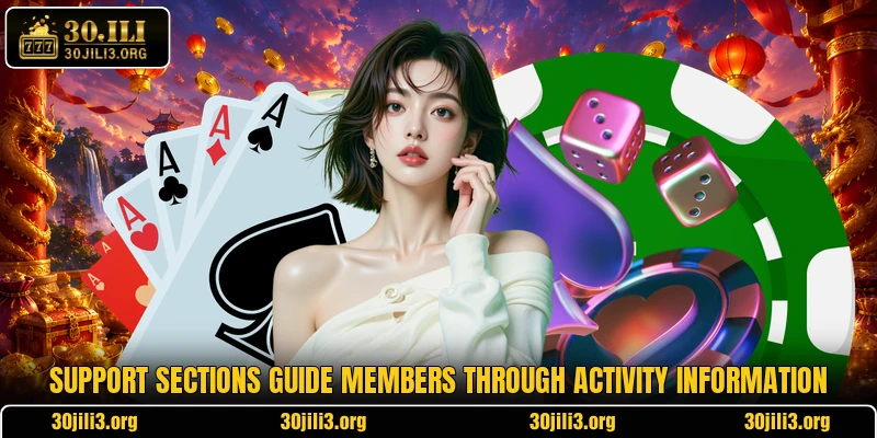 Support sections guide members through activity information