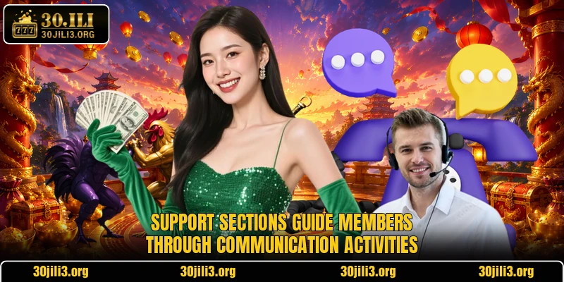 Support sections guide members through communication activities