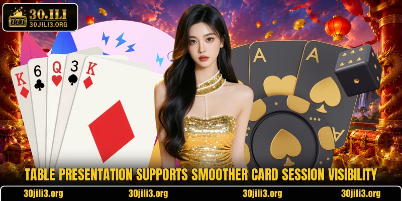 Table presentation supports smoother card session visibility