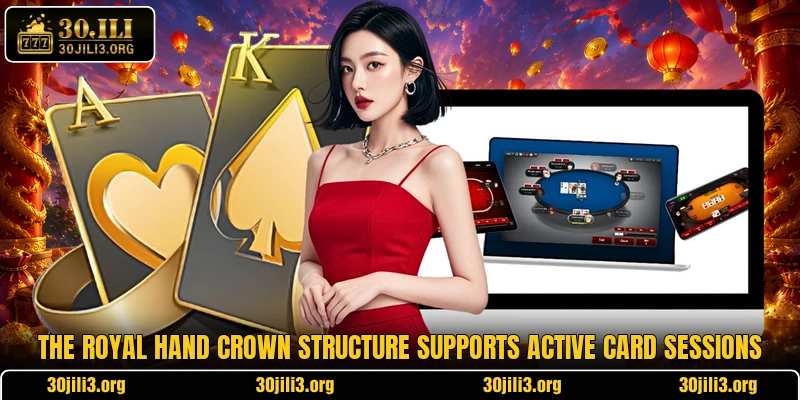 The Royal Hand Crown structure supports active card sessions
