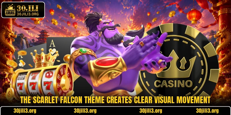 The Scarlet Falcon theme creates clear visual movement